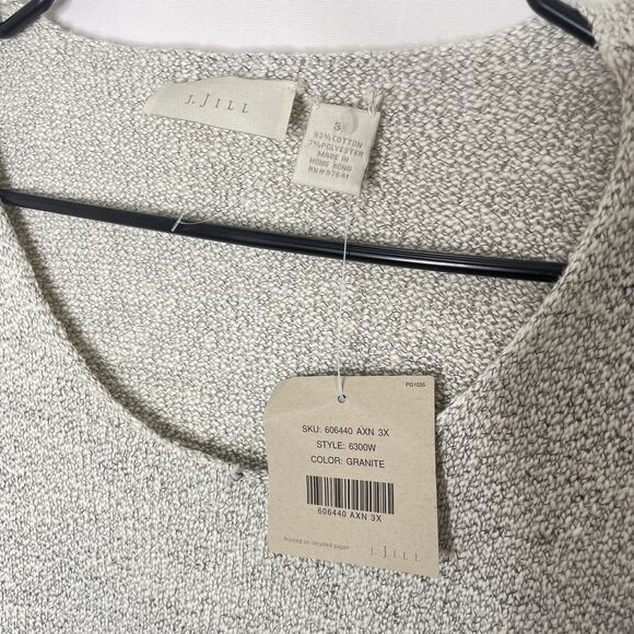 J Jill Womens Sweater 3X Gray Lagenlook Knit Drawstring Boho Comfort Easy Fit - Picture 5 of 8